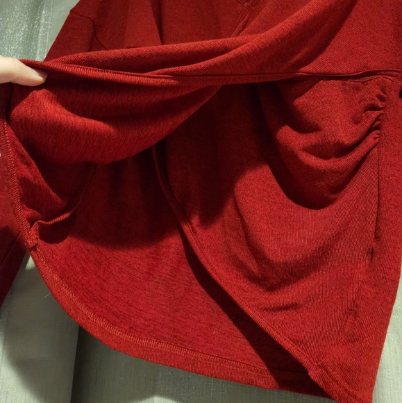 Red Wrap Front Shein Top - Picture 4 of 7